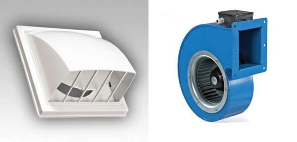 Вытяжка с обратным клапаном и всасывающий вентилятор