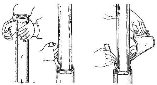 трещина в чугунной канализационной трубе