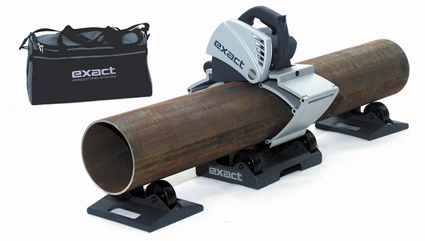 Фото резки труб электрическим труборезом exact