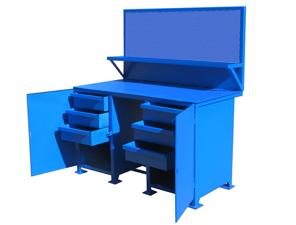 верстак слесарный двухтумбовый с защитным экраном