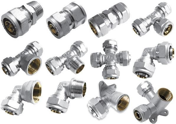 виды фитингов для металлопластиковых труб